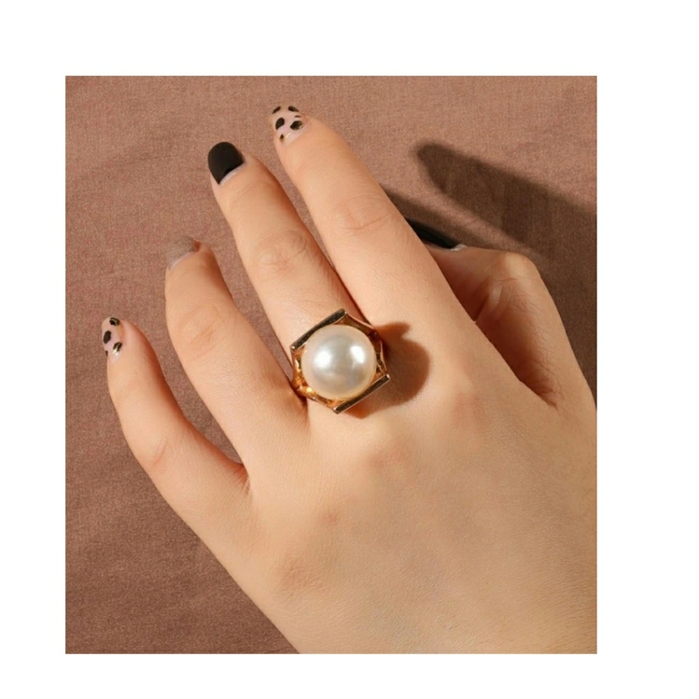 Large Faux Pearl Ring